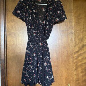 WAYF (Nordstrom) short sleeve black wrap dress
